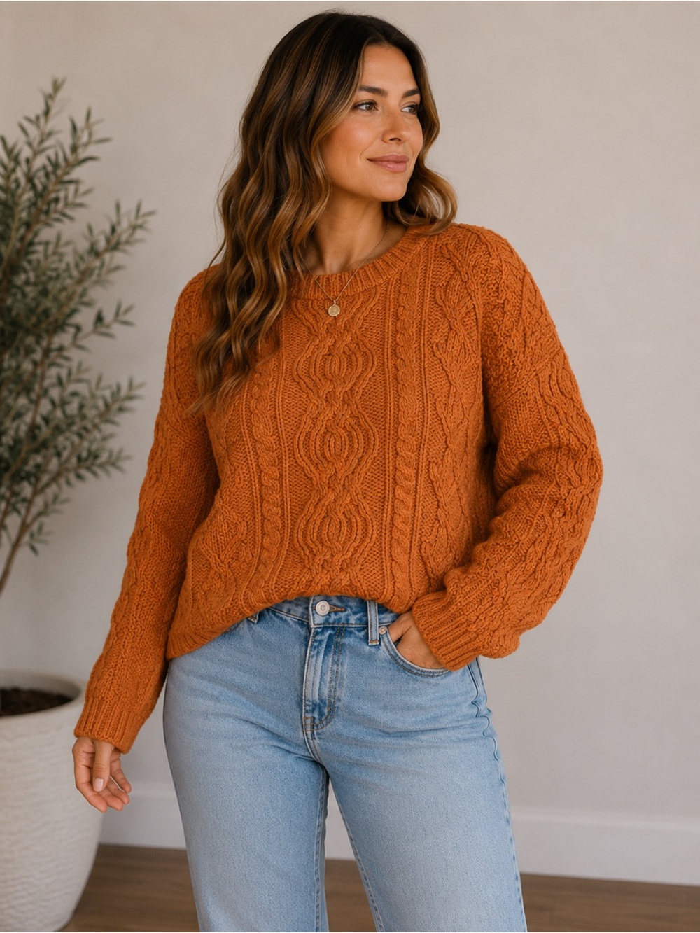 Vintage Aran Crafts Ireland Knitted Sweater Womens L Merino Wool Crew Neck NWT